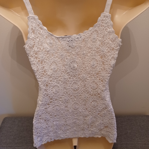 INC INTERNATIONAL CONCEPTS White Lace Tank - Picture 2 of 5